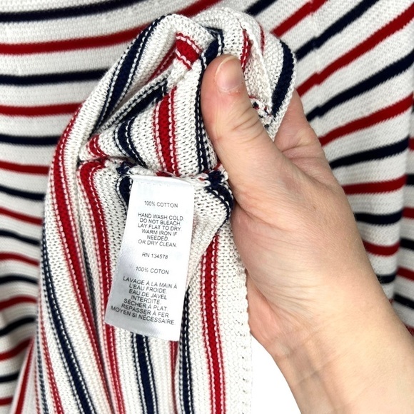 Vineyard Vines Coastal Red White Blue Stripe Boatneck Pull On Knit Sweater Small - Picture 6 of 12